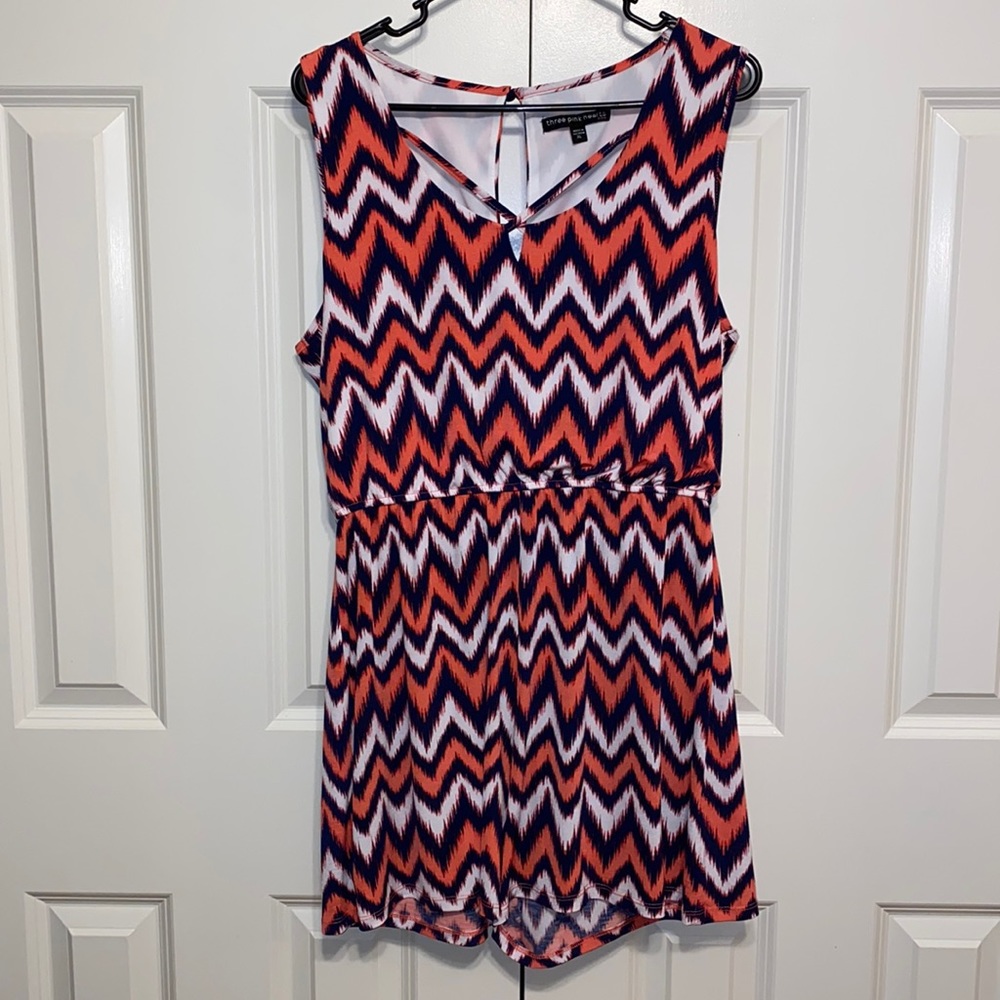 Chevron Cross Neck Romper